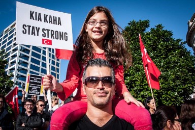 Simon Oosterman;Turkish protesters in Aotea Square