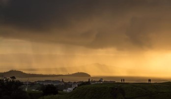 Dave Barker;Rain squall over the Waitemata